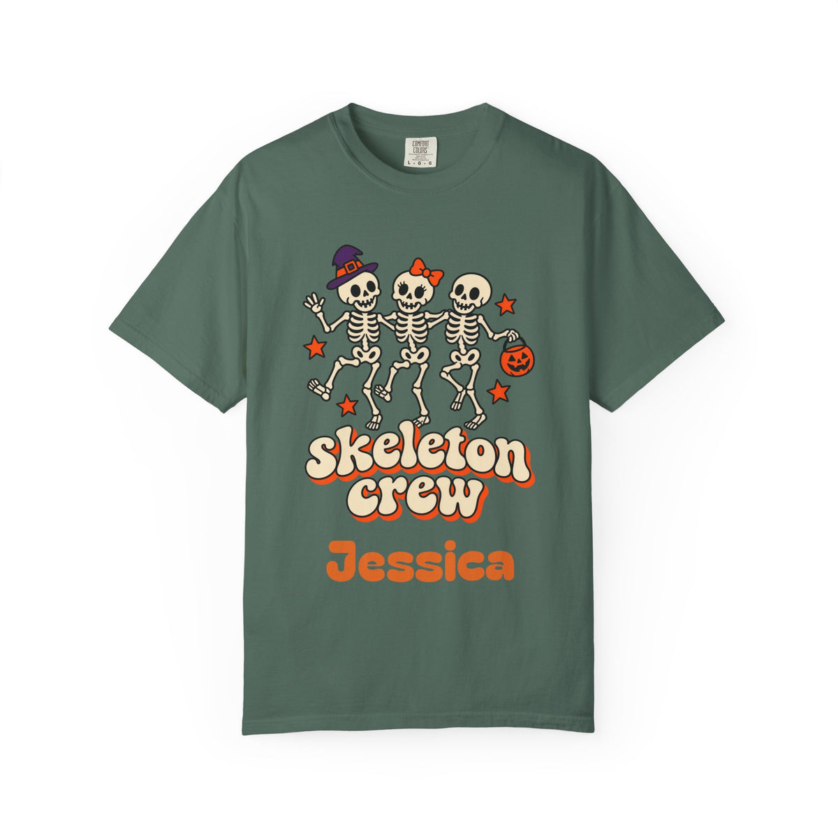 Skeleton Crew Shirt, Custom Name Halloween Shirt, Matching Family Halloween Shirts, Dancing Skeleton Group Tee, Cousin Crew, Comfort Colors