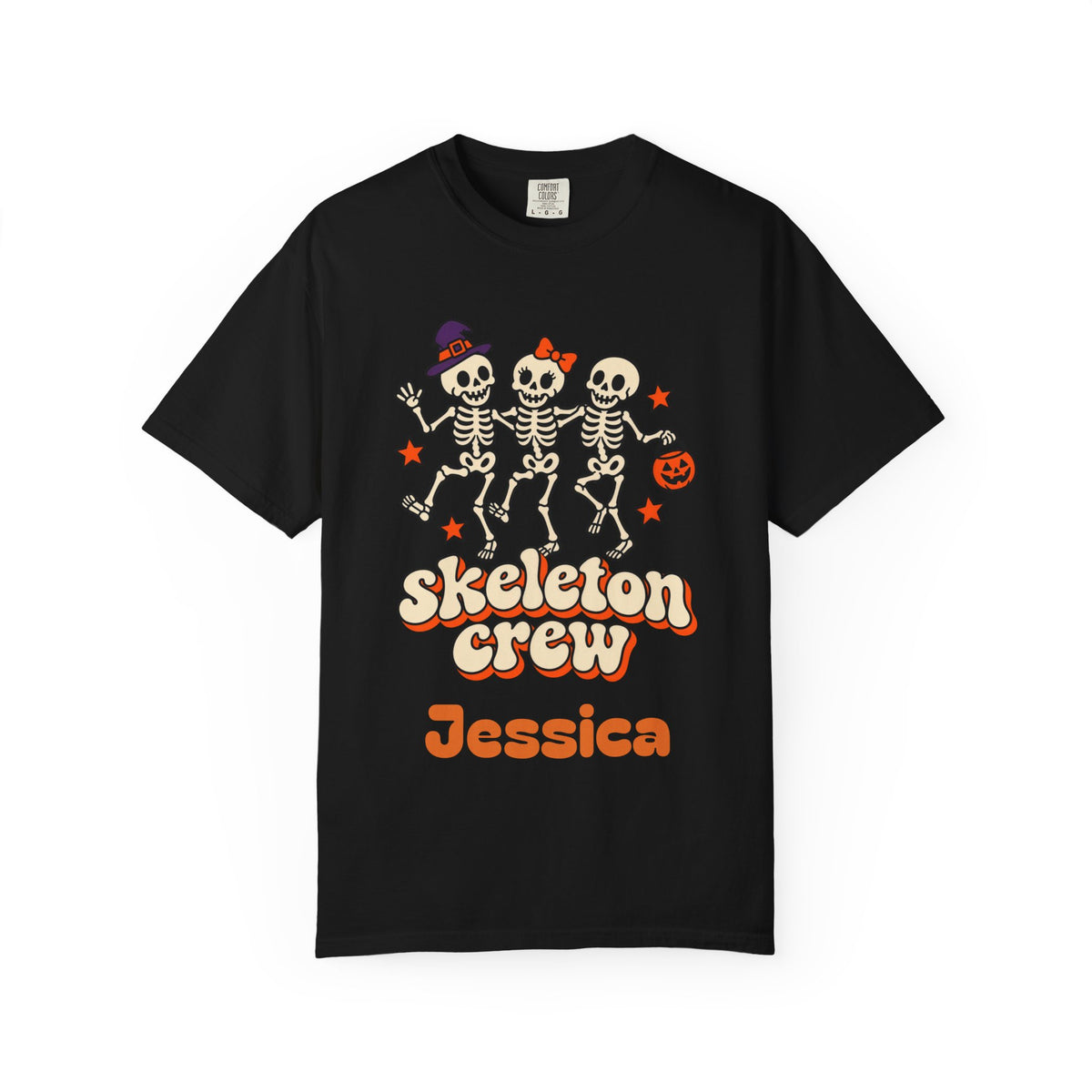 Skeleton Crew Shirt, Custom Name Halloween Shirt, Matching Family Halloween Shirts, Dancing Skeleton Group Tee, Cousin Crew, Comfort Colors