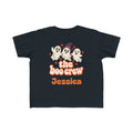 Toddler Boo Crew Shirt, Custom Name Toddler Halloween Tee, Retro Ghosts