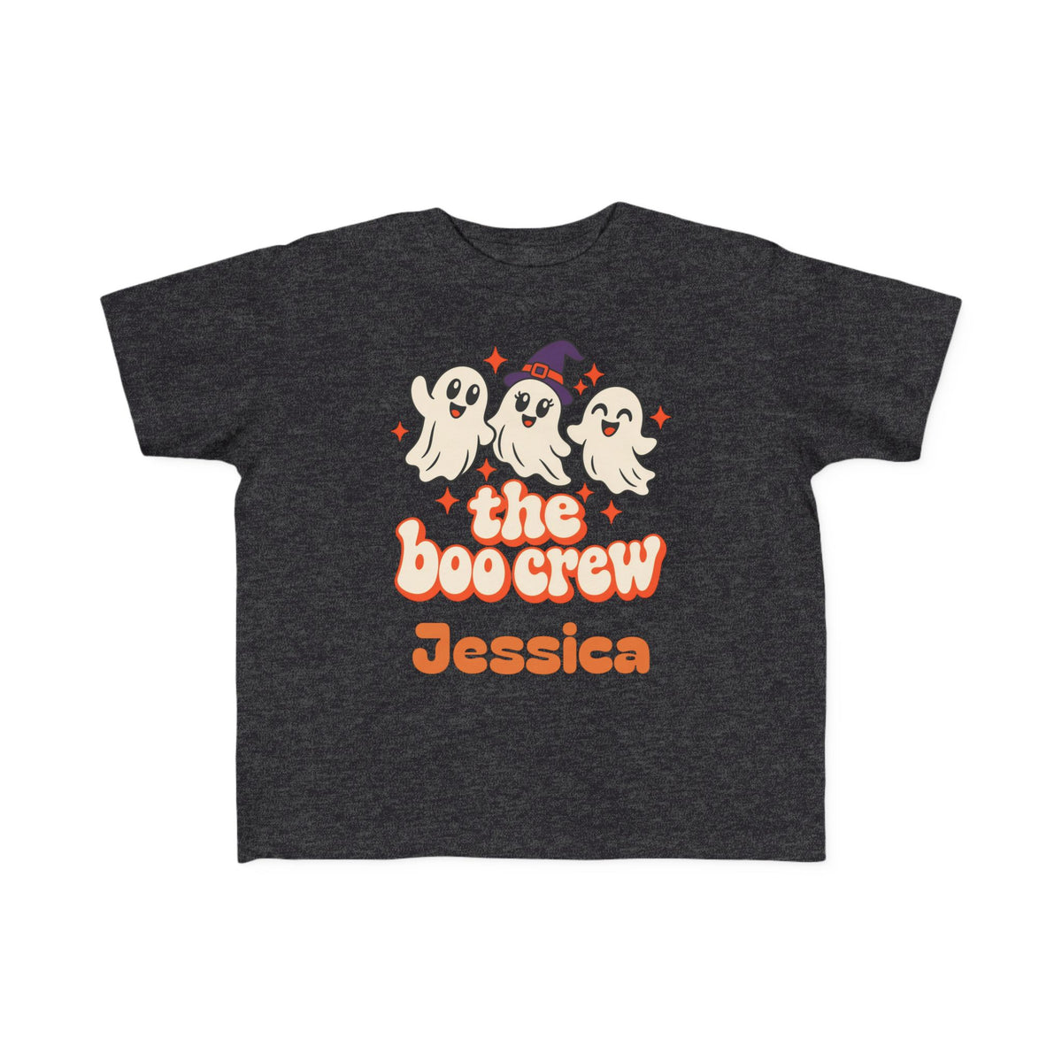 Toddler Boo Crew Shirt, Custom Name Toddler Halloween Tee, Retro Ghosts
