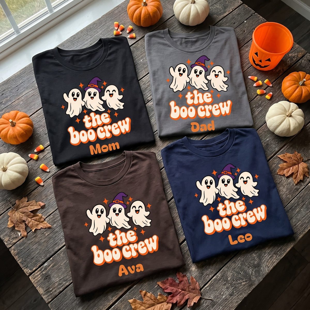 The Boo Crew Shirt, Custom Name Halloween Shirt, Matching Family Halloween Shirts, Group Halloween Tee, Retro Ghost Shirt, Comfort Colors