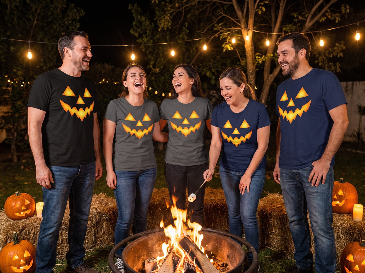 Jack O Lantern Face Shirt, Matching Family Halloween Shirts, Pumpkin Face Group Costume Tee, Easy Halloween Costume, Comfort Colors