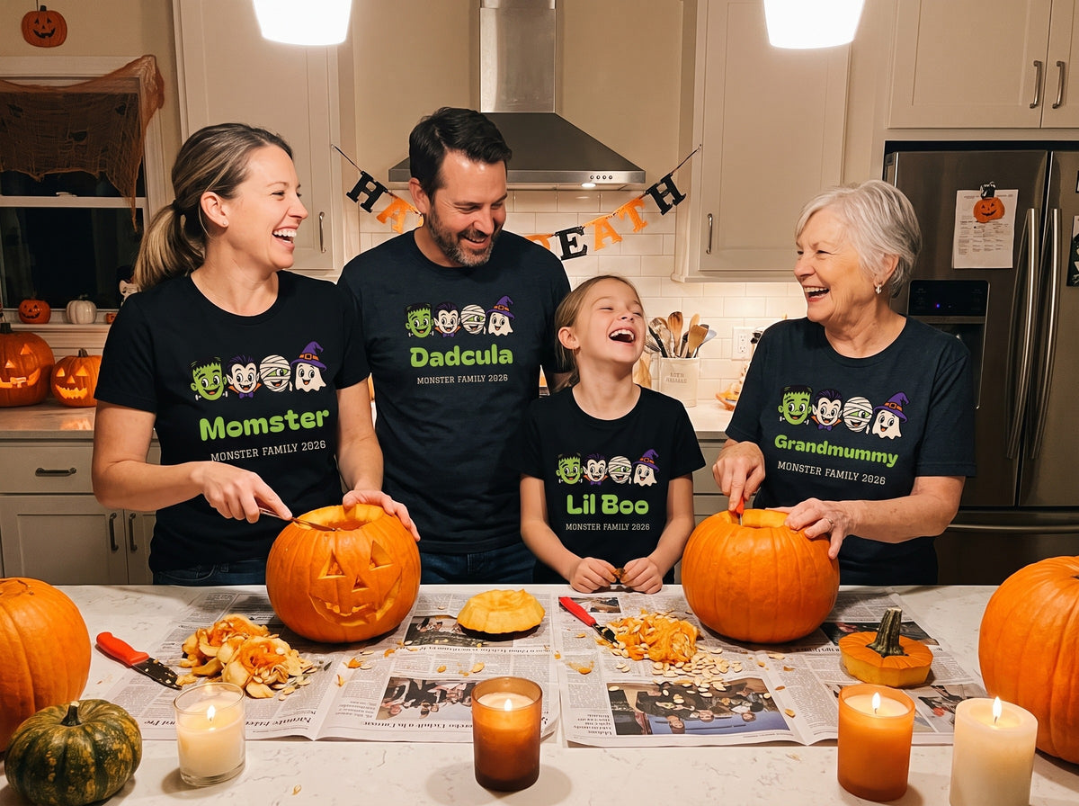 Monster Family Halloween Shirts, Momster Dadcula Shirt, Custom Matching Family Halloween Tee, Retro Monster Group Shirt, Comfort Colors