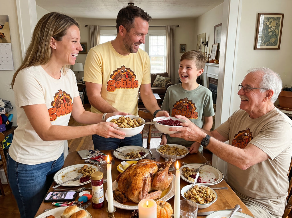 Gobble Shirt, Funny Thanksgiving Shirt, Matching Family Thanksgiving Shirts, Retro Turkey Tee, Friendsgiving Group Shirt, Comfort Colors