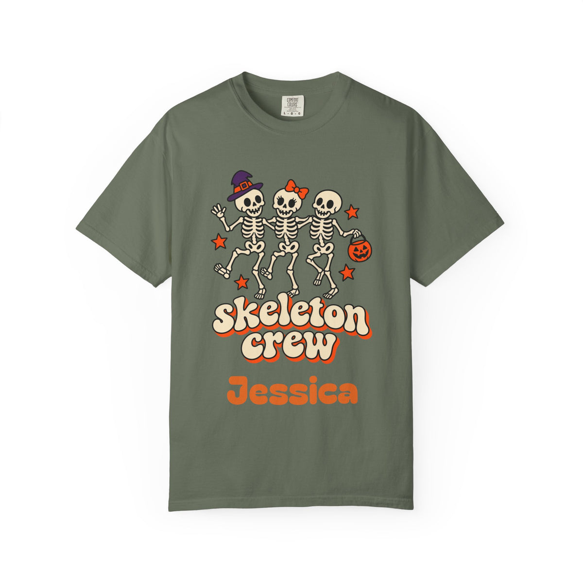Skeleton Crew Shirt, Custom Name Halloween Shirt, Matching Family Halloween Shirts, Dancing Skeleton Group Tee, Cousin Crew, Comfort Colors