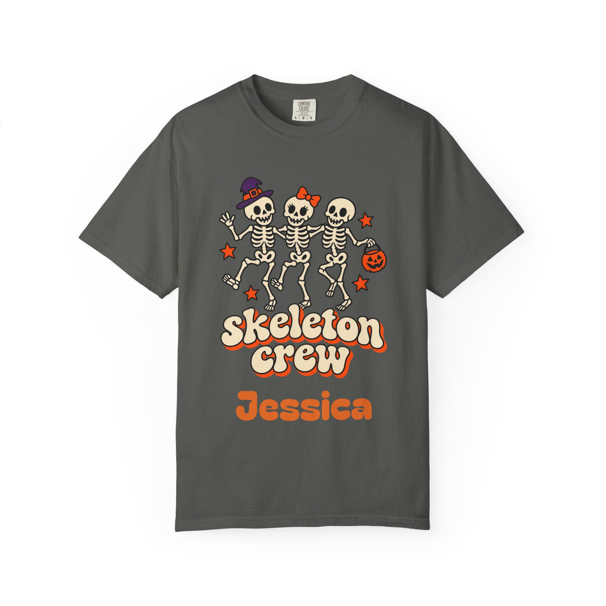 Skeleton Crew Shirt, Custom Name Halloween Shirt, Matching Family Halloween Shirts, Dancing Skeleton Group Tee, Cousin Crew, Comfort Colors