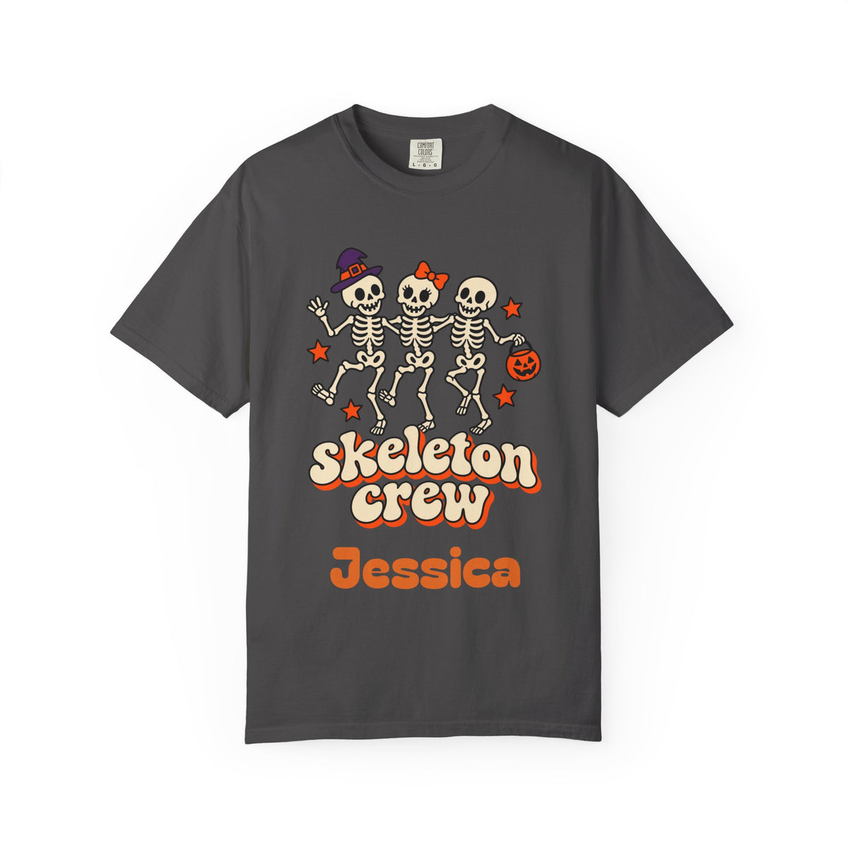 Skeleton Crew Shirt, Custom Name Halloween Shirt, Matching Family Halloween Shirts, Dancing Skeleton Group Tee, Cousin Crew, Comfort Colors